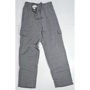 NWT Original Deluxe Mens Fleece Cargo Joggers Sweatpants Gray Size M HK93295